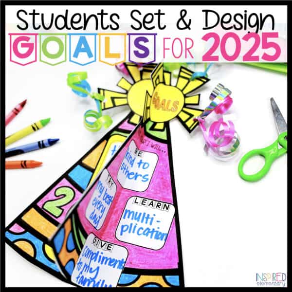 New Years 2025 Goals Hats 3D Writing Activity - Image 2